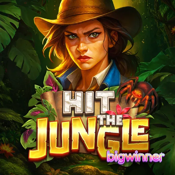 Tampilan visual slot Hit the Jungle dengan nuansa petualangan hutan yang cerah.