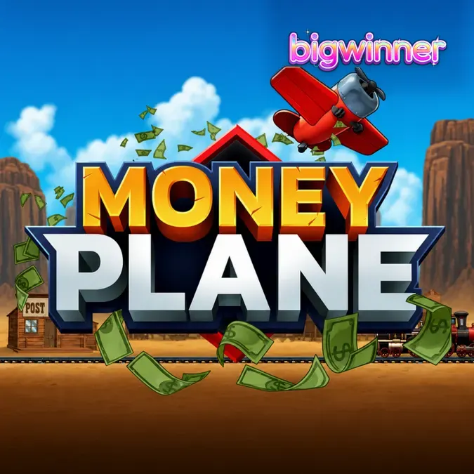 Tampilan visual permainan Money Plane dengan latar belakang bertema penerbangan dan elemen grafis yang dinamis.